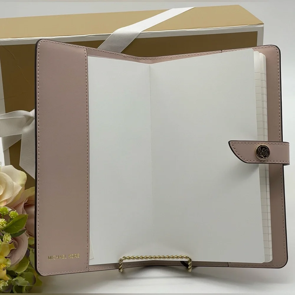 Michael Kors Medium Studded Pebbled Leather Notebook - Picture 13 of 16